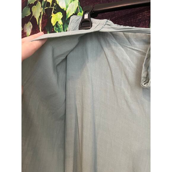 Renamed Open Wide Leg Boho Pants Festival Beachy Flowy Sage Green Women's Medium - Picture 3 of 6